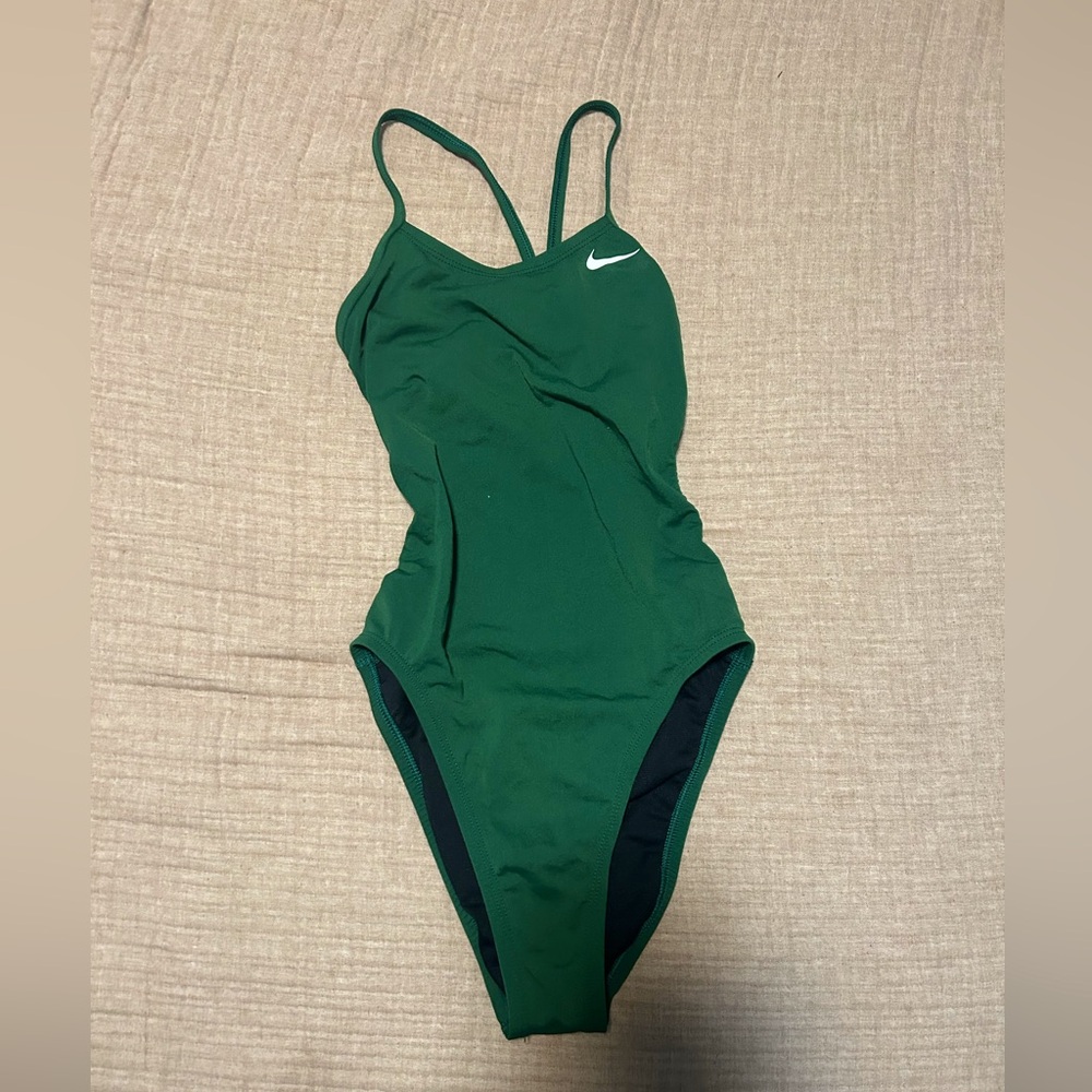 NIKE WOMENS SWIM PRACTICE SUIT- GREEN- SIZE 28